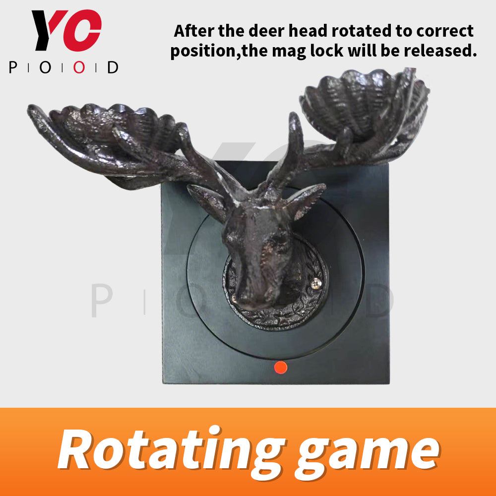 Rotating game with deer head