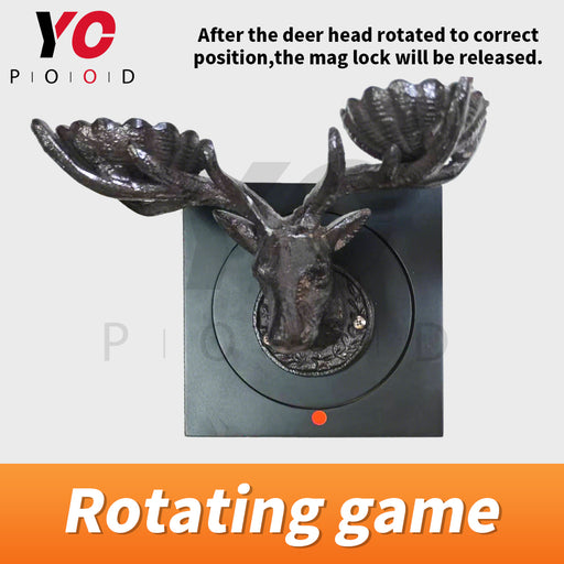 Rotating game with deer head