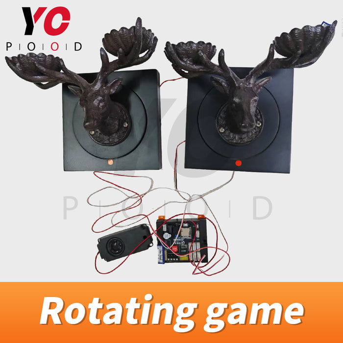 Rotating game with deer head