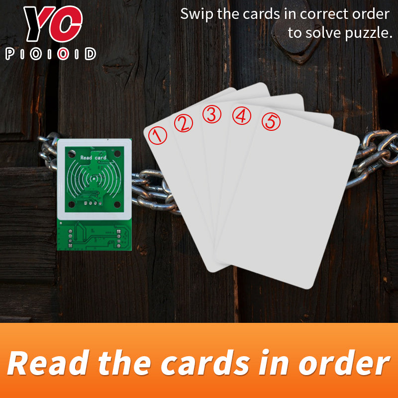 Read the card in order escape room props