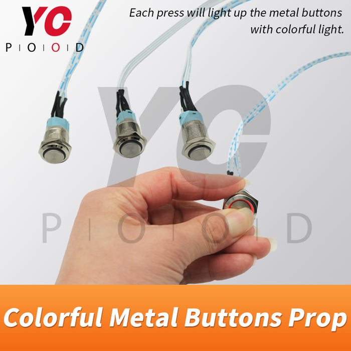 Sequence Colorful Metal Buttons Prop Escape Room supplier YOPOOD
