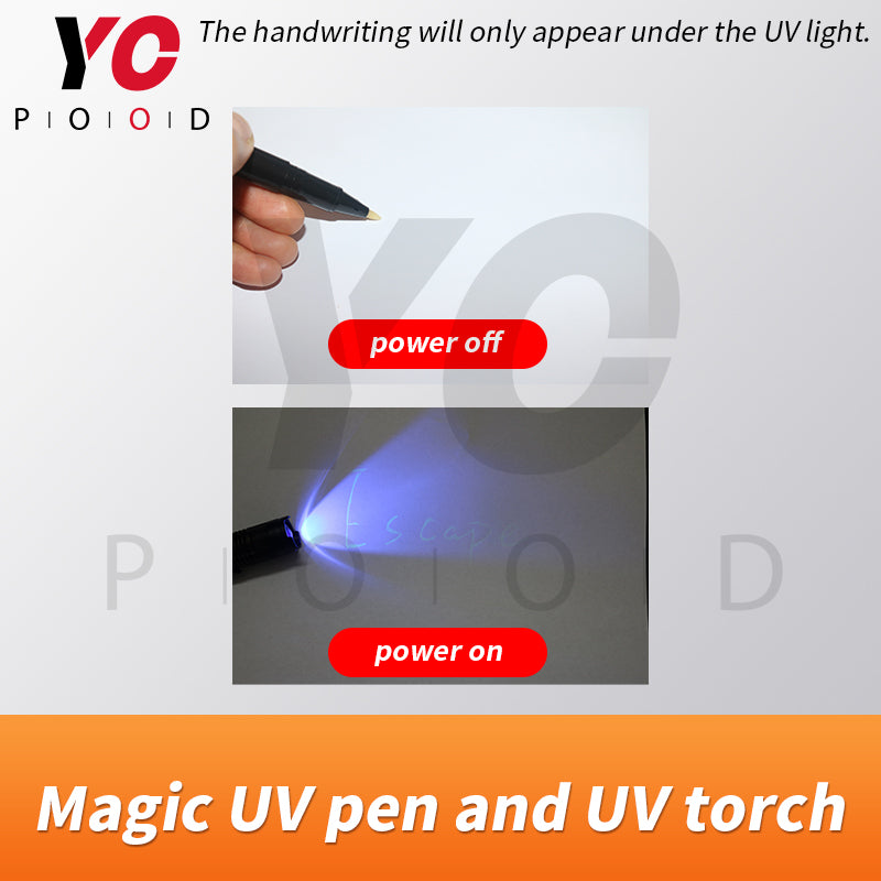 Magic UV pen and torch use amazing glasses to find invisible clue chamber room game