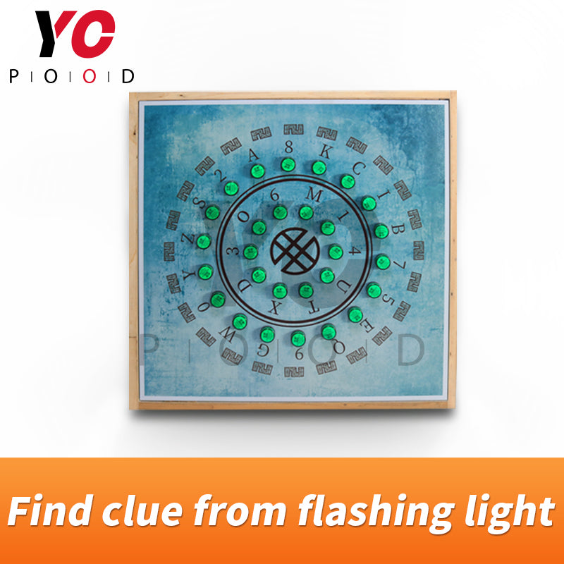 Find clues from flashing light escape room props