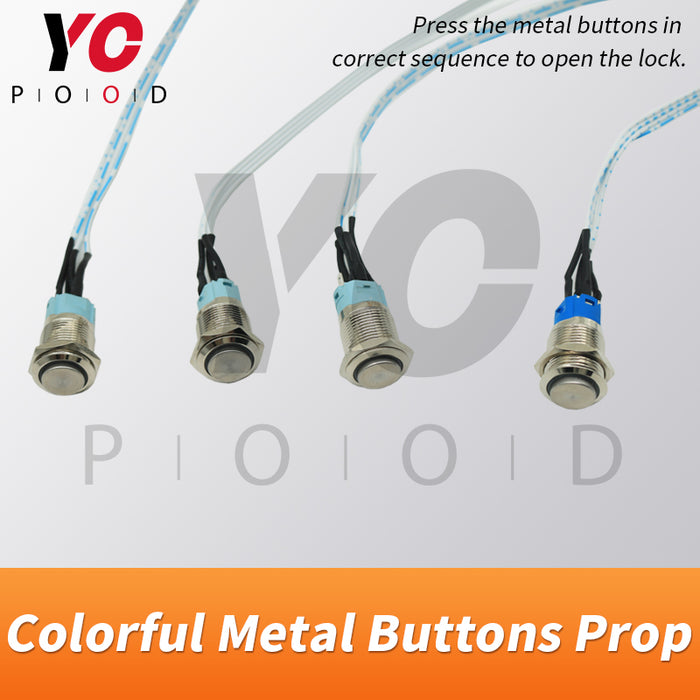 Sequence Colorful Metal Buttons Prop Escape Room supplier YOPOOD