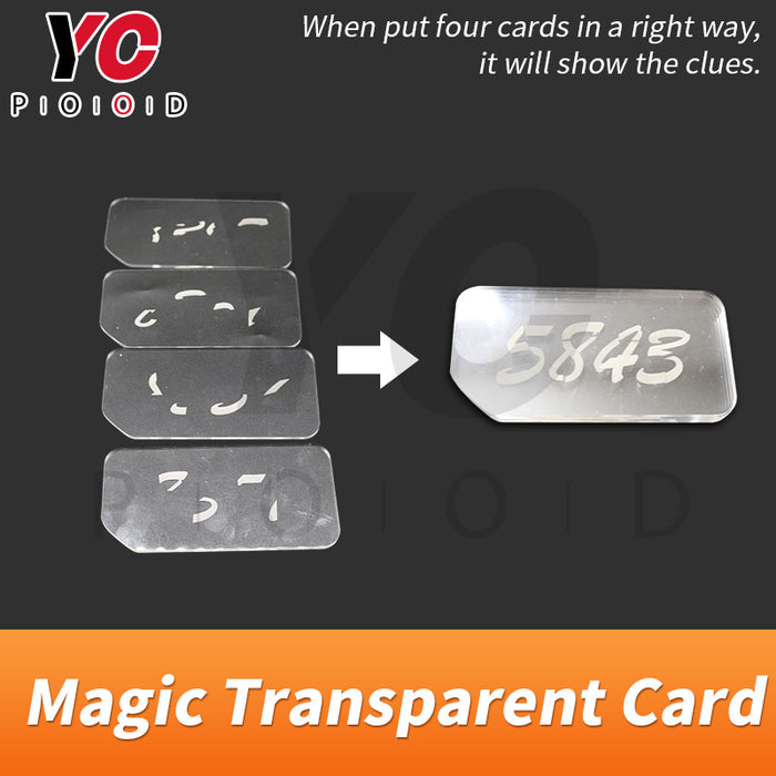 Real life escape room magic clear cards
