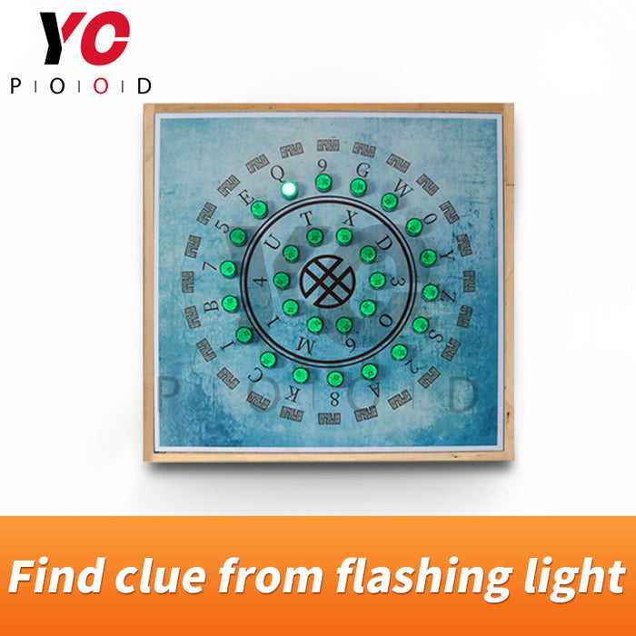 Find clues from flashing light escape room props