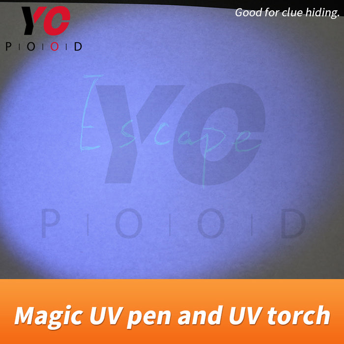 Magic UV pen and torch use amazing glasses to find invisible clue chamber room game