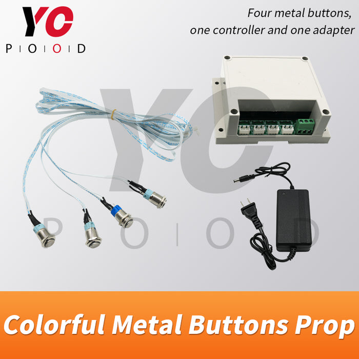 Sequence Colorful Metal Buttons Prop Escape Room supplier YOPOOD