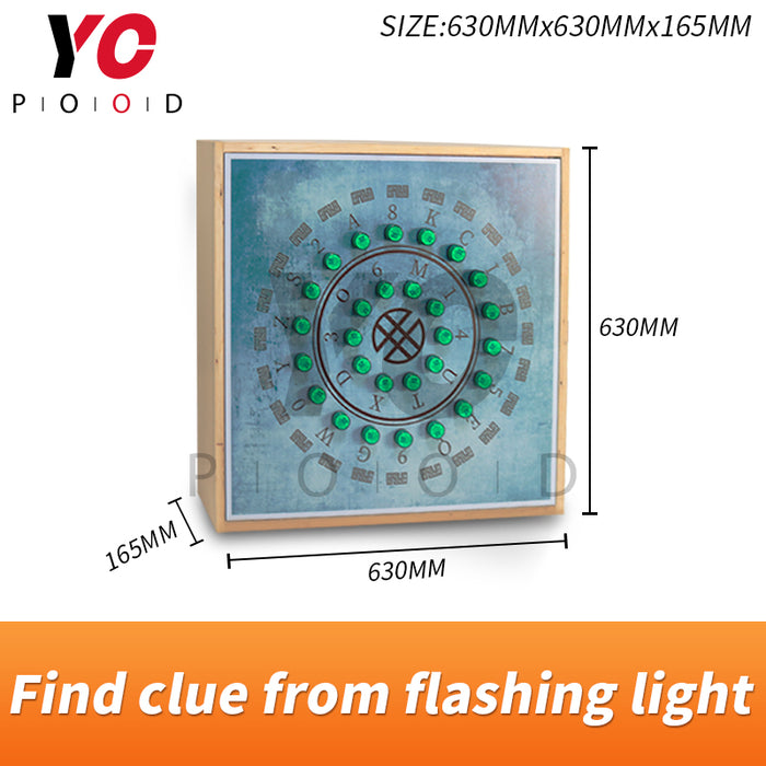 Find clues from flashing light escape room props
