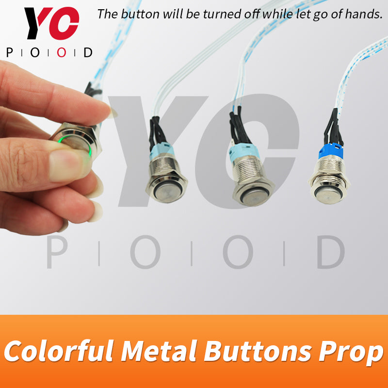 Sequence Colorful Metal Buttons Prop Escape Room supplier YOPOOD