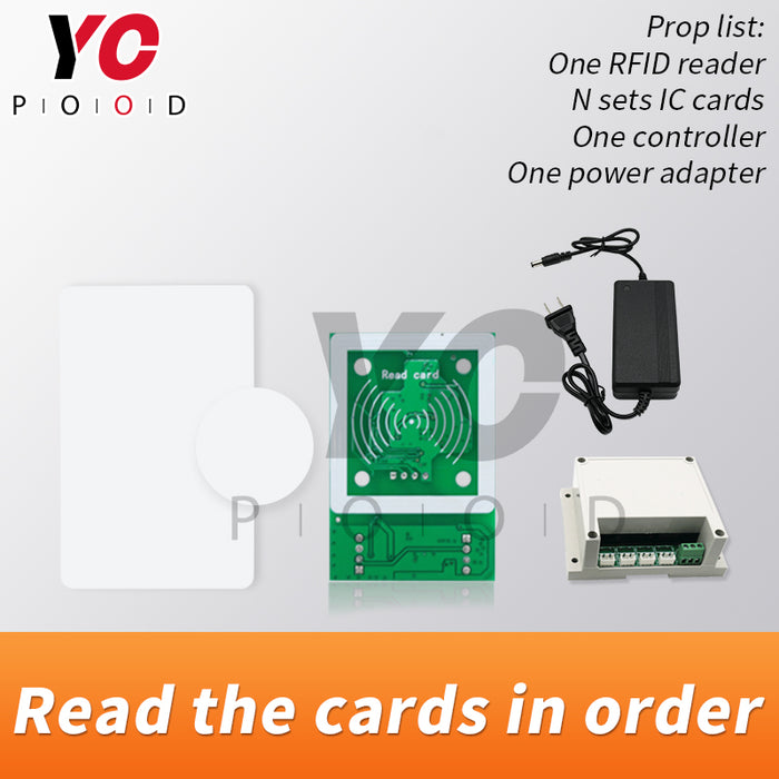 Read the card in order escape room props