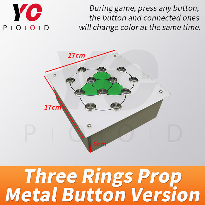 Three Rings Prop Metal Button Edition real room escape Supplier YOPOOD