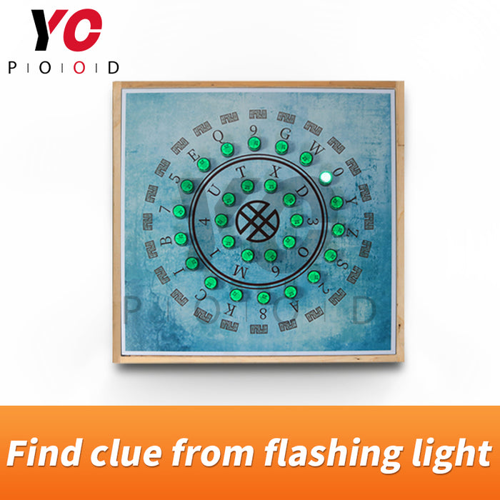 Find clues from flashing light escape room props