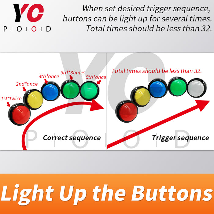 Several Colorful buttons Prop Escape room light up buttons YOPOOD